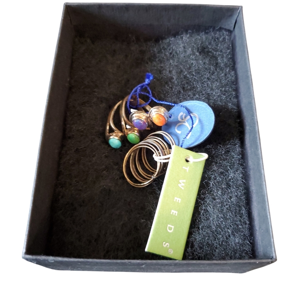 Tweeds Gold Ring Set with Colorful Stones